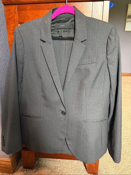 J. Crew Other - J. Crew Women’s Suit Charcoal Pinstripe Single-Button Blazer & Pants Super 120s